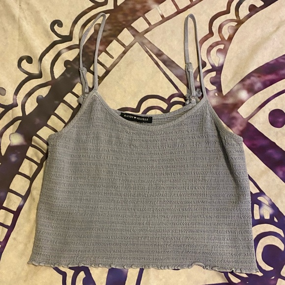 Brandy Melville Tops - Brandy Melville blue ruched crop top